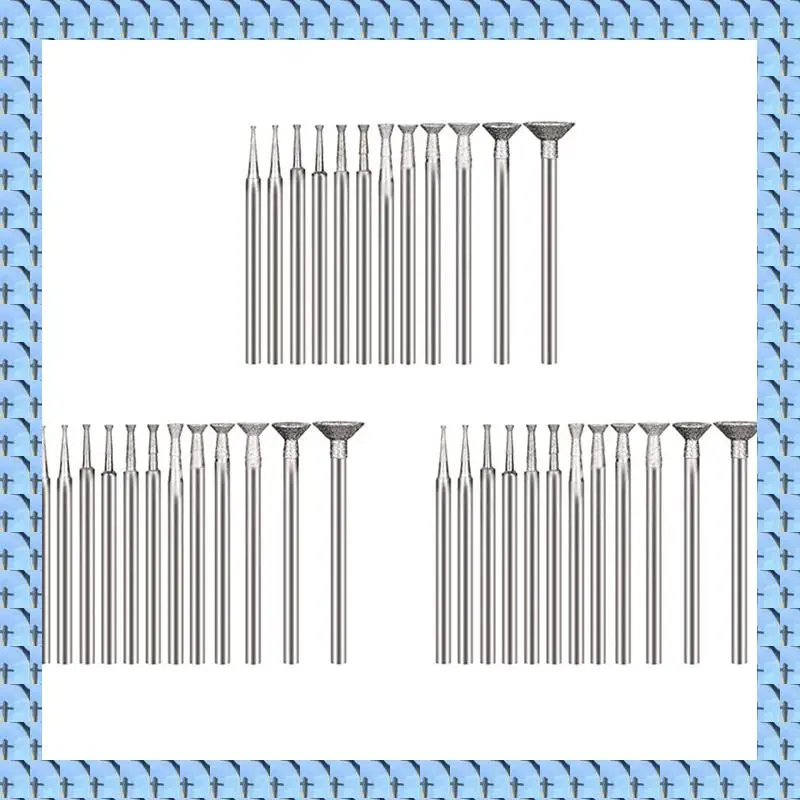 NOCM Bowl Shape Diamond Grinding Burr Fits For Rotary Tool Includes For Dremel With 2.35Mm Shank (Pack Of 36)