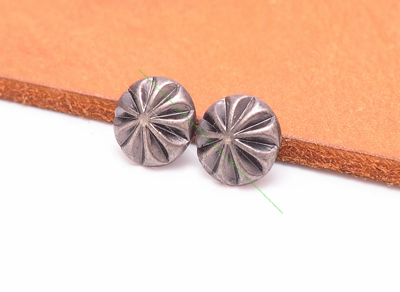 50 Pcs Vintage Silver Pumpkin Flower Leathercraft Rivet Stud Spot Rivetback Leather Clothing Belt Conchos Decor  Hardware