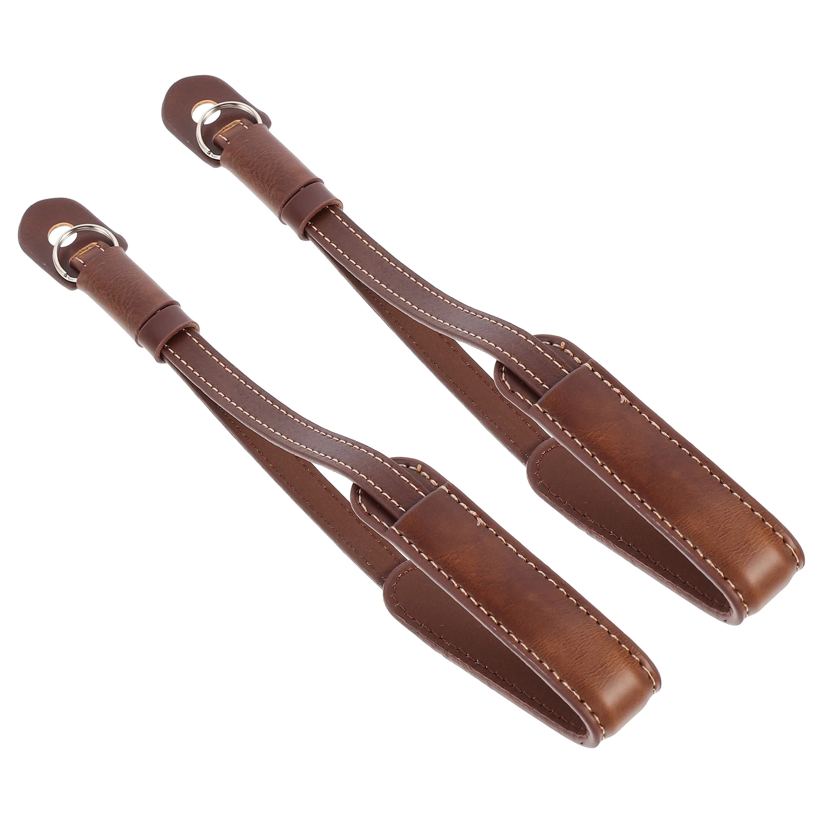 

2PCS Camera Wrist Strap Adjustable Safety Hand Ropes for Mirrorless Cameras PU Brown Color Soft Comfortable