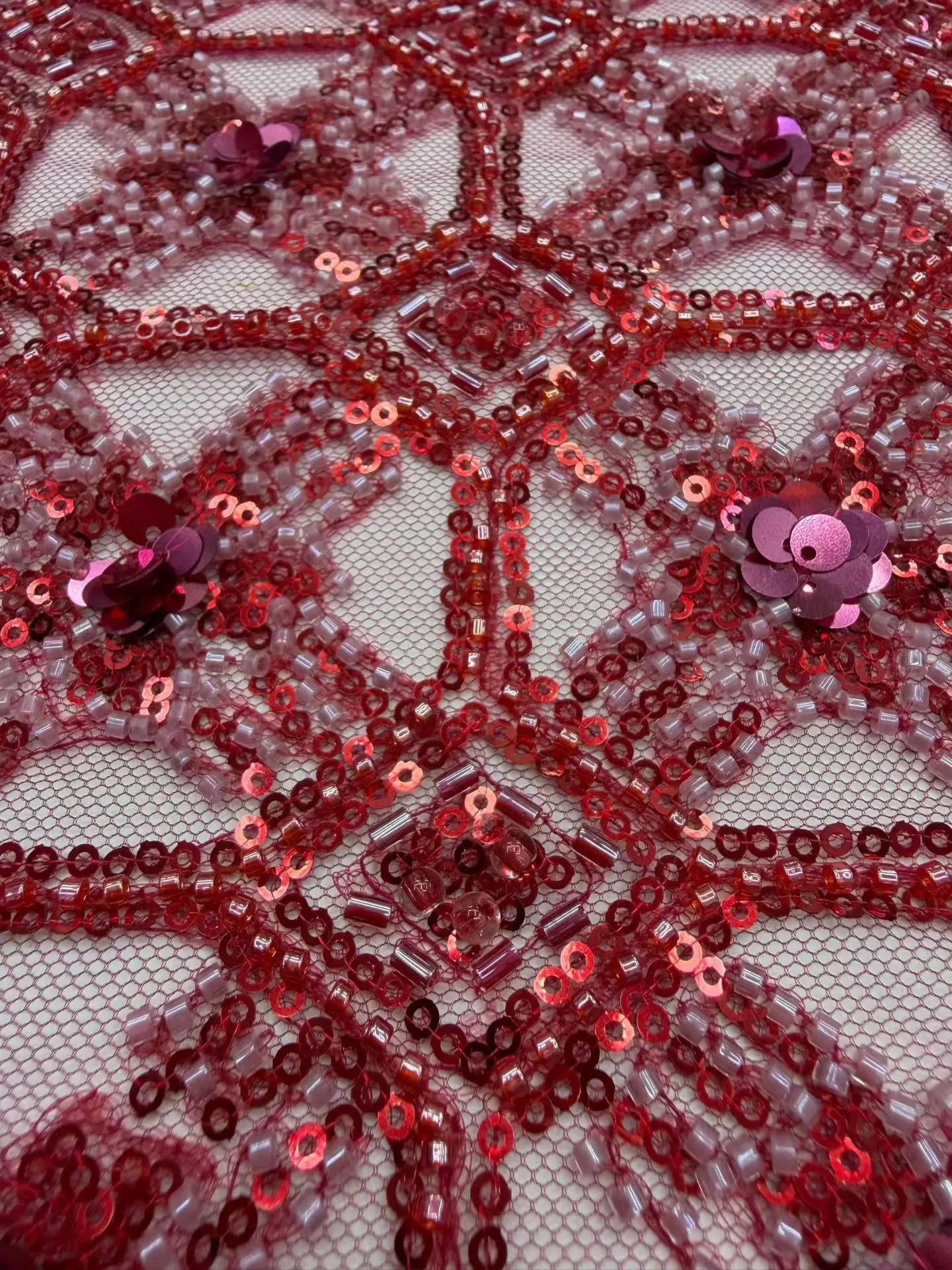 

African Nigerian Sequins Embroidery Tulle Lace Fabric High Quality Beads Stone Prom Dresses Sewing Guipure 5 Yards DP0509 2026