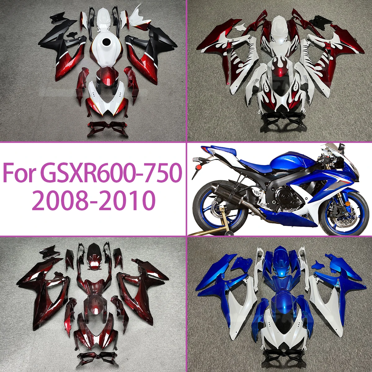 

Сменный комплект обтекателя для SUZUKI 2008-2010 GSXR 600-750, прочный кузов мотоцикла 08 09 10 GSXR600 GSXR750