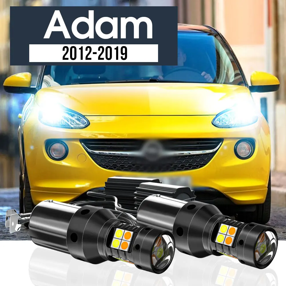 

2x LED Dual Mode Turn Signal+Daytime Running Light Blub DRL Canbus Accessories For Opel Adam 2012-2019 2014 2015 2016 2017 2018