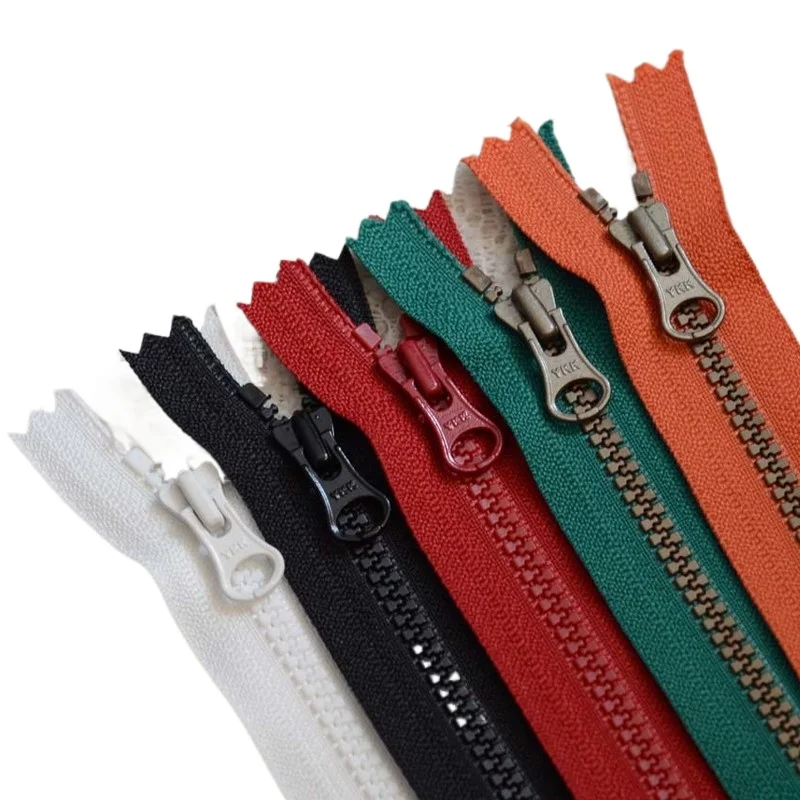 30pcs/Lot 3# 15cm 20cm 25cm Vintage YKK Zipper Resin Close End Red Black Orange White Fastener Craft Diy Sewing Accessories