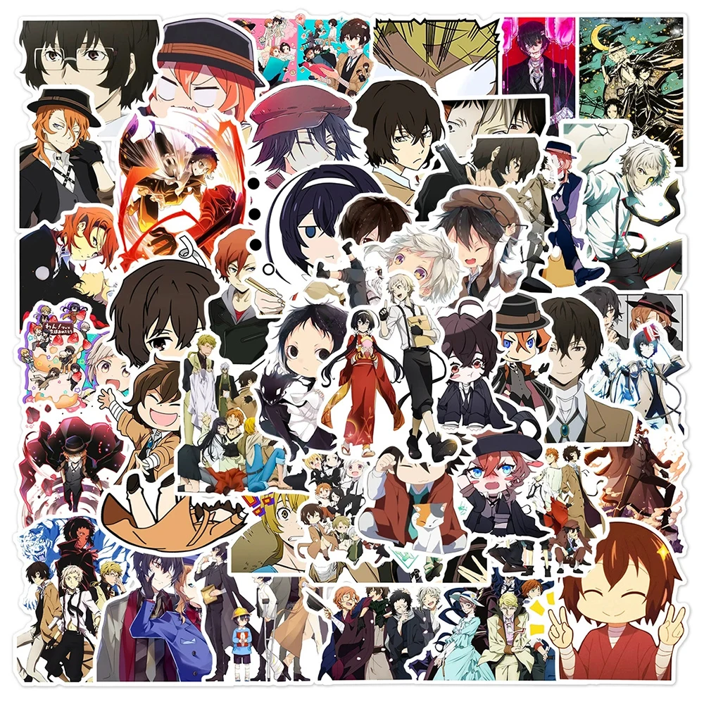 

10/30/50pcs Japanese Bungou Stray Dogs Anime Stickers Decals DIY Notebook Skateboard Laptop Guitar Cool Cartoon Kid Sticker Gift