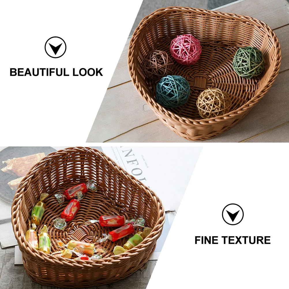 

Heart Shaped Fruit Basket Premium PP Material Safe Eco Friendly Strong Long Lasting Suitable Home Hotel Desktop Storage