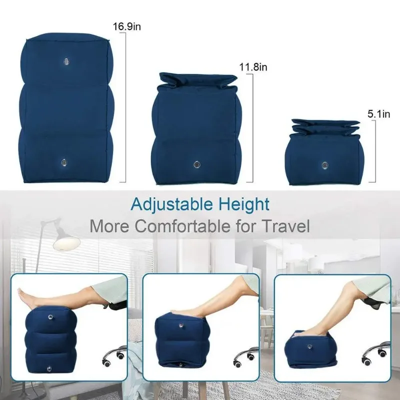 Three Layer Mat Inflatable Mattress Air Foot Rest Pillow Long Distance Car Plane High Speed Rail Teavel For Sleep Bed