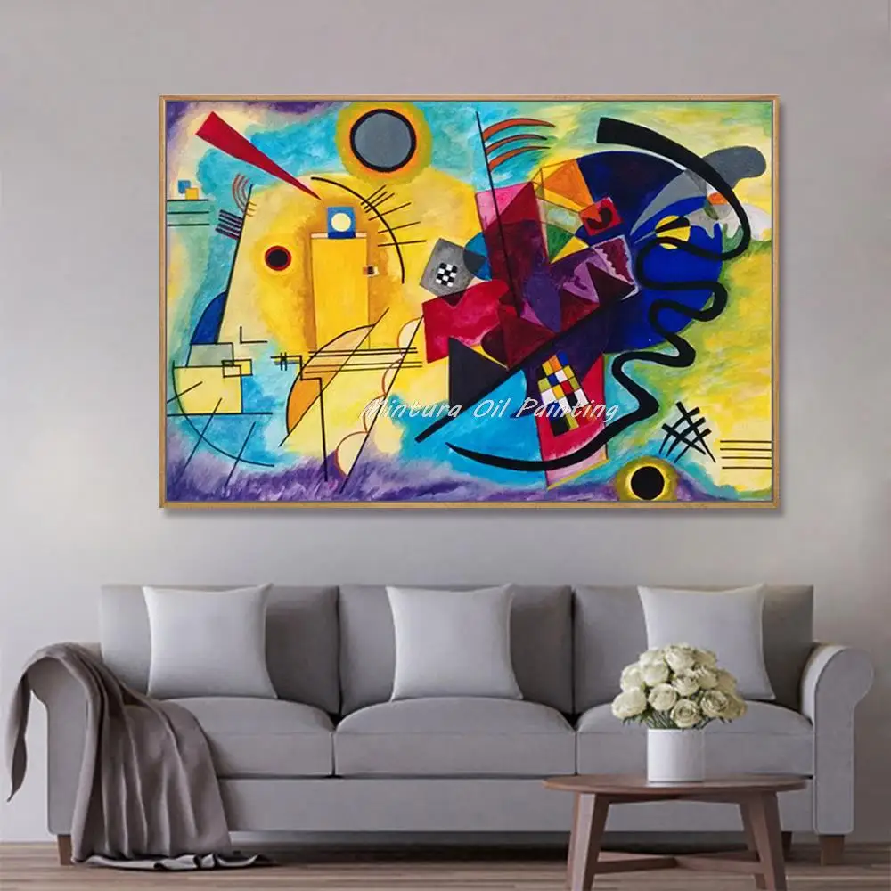 Mintura Handpainted Wassily Kandinsky Famous Oil Paintings on Canvas Modern,Home Decor Abstract Wall Art,Picture for Living Room