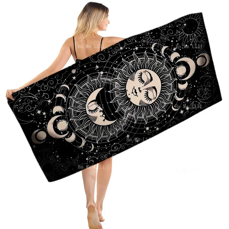 A Beautiful View Of The Sun And Moon Co-existing In A Dark Sky Quick Drying Towel By Ho Me Lili Fit For Yoga