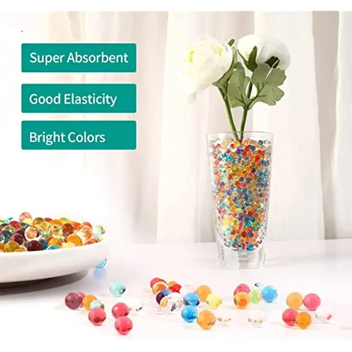 WYHydrogel Pearl Shaped Crystal Soil Water eads io 7-8MM Gel all For Flower/Weeding Mud Growing Magic Jelly alls