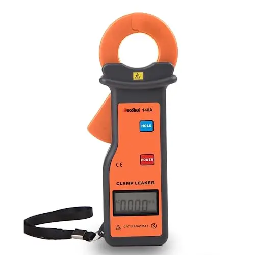 Digital Current Clamp Meter Measures AC Current 60.00A Measures AC/DC Voltage 600V Resistance Continuity Data Strorage Uploaded