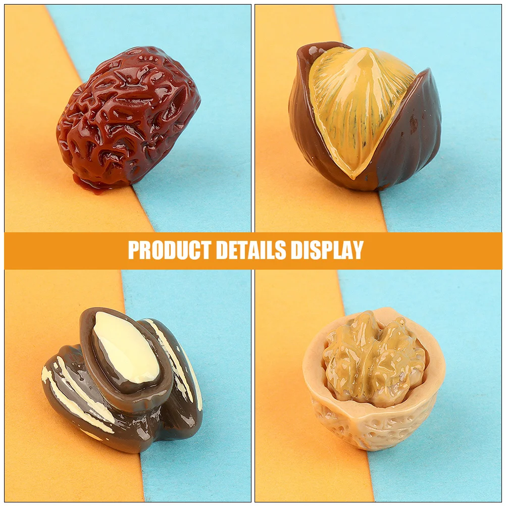 

15Pcs Realistic Simulation Nuts Miniature Resin Craft Mini House Food Decor Accessories for DIY Scene Decoration