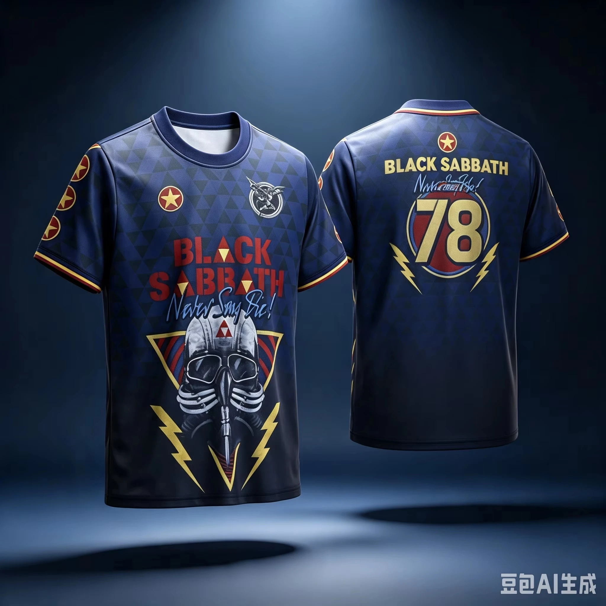 Soccer Jersey Black Sabbath 68 Band Theme T-Shirt Metal Rock Fan Casual Sports Tops Suitable for Both Men and Women