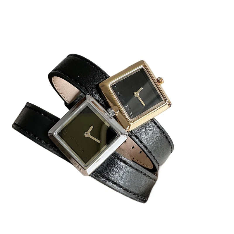 

Light luxury fashion leather watch women, versatile literary design minimalist quartz watch