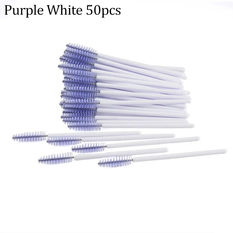 50 stücke Wimpern Pinsel Wiederverwendbare Mascara Wands Applikator Spooler für Falsche Wimpern Verlängerung Frauen Wimpern Kosmetische Liefert