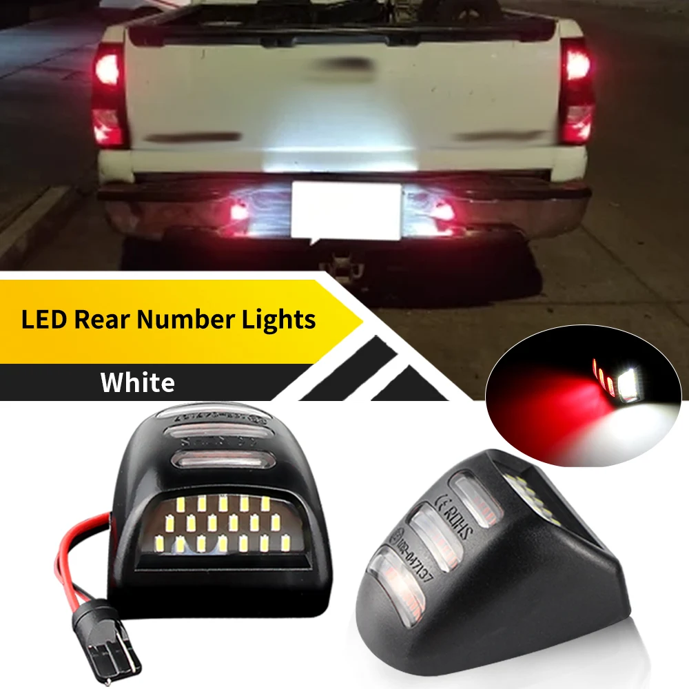 

2pcs For GMC Sierra 3500 2001-2014 Yukon 2000-2006 Yukon XL 1500 | 2500 2000-2006" Car LED Number License Plate Lights 12V 6000K