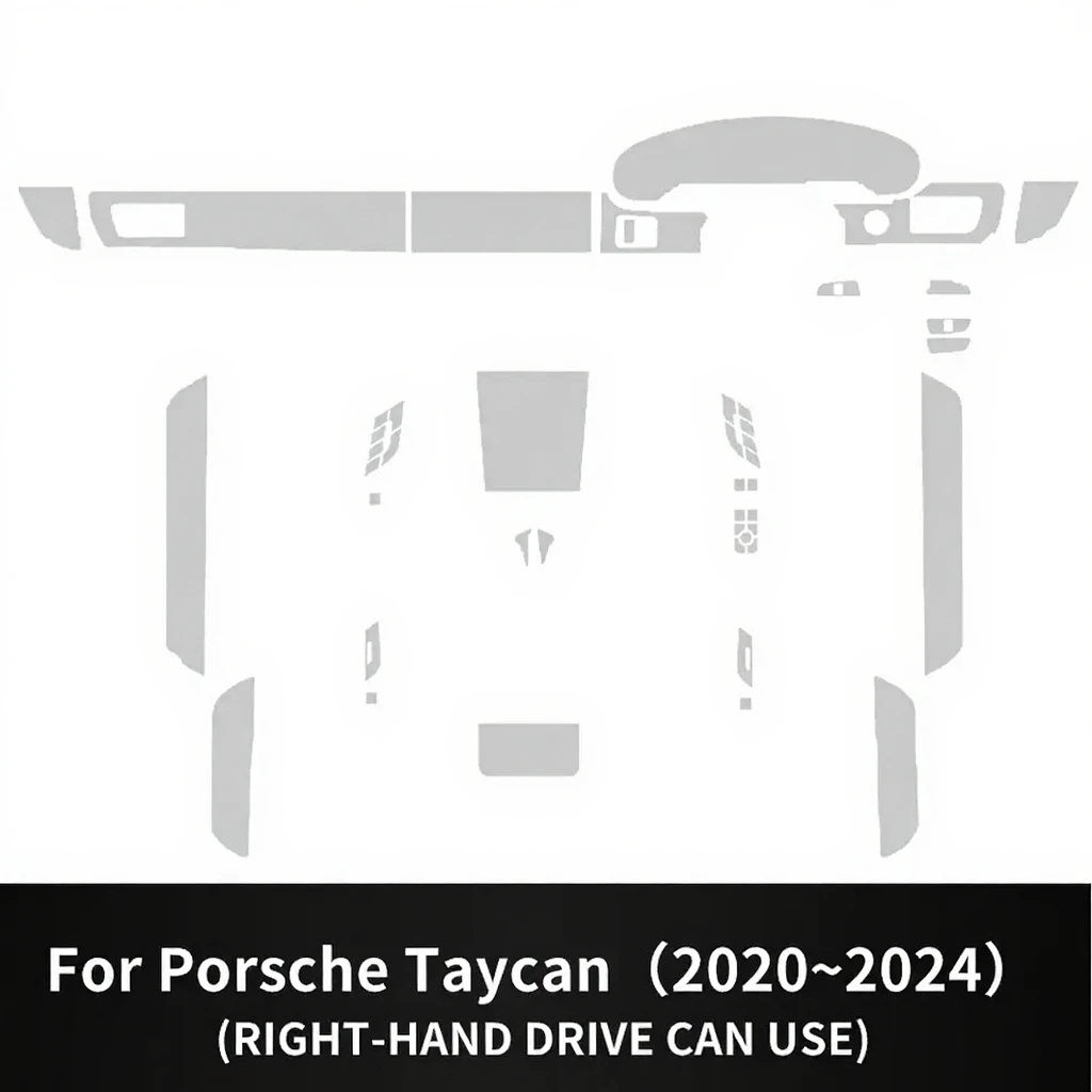 Für Porsche Taycan 2020-2024 Getriebepanel Navigationsbildschirm Automotive Innenraum TPU Transparente Schutzfolie Kratzfest – Detail 2