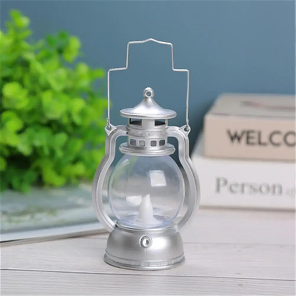 Retro  Kerosene  Lamp Colorful Button Battery Switch Small Oil Light Lantern Art Pendant Christmas Halloween Crafts Decorations