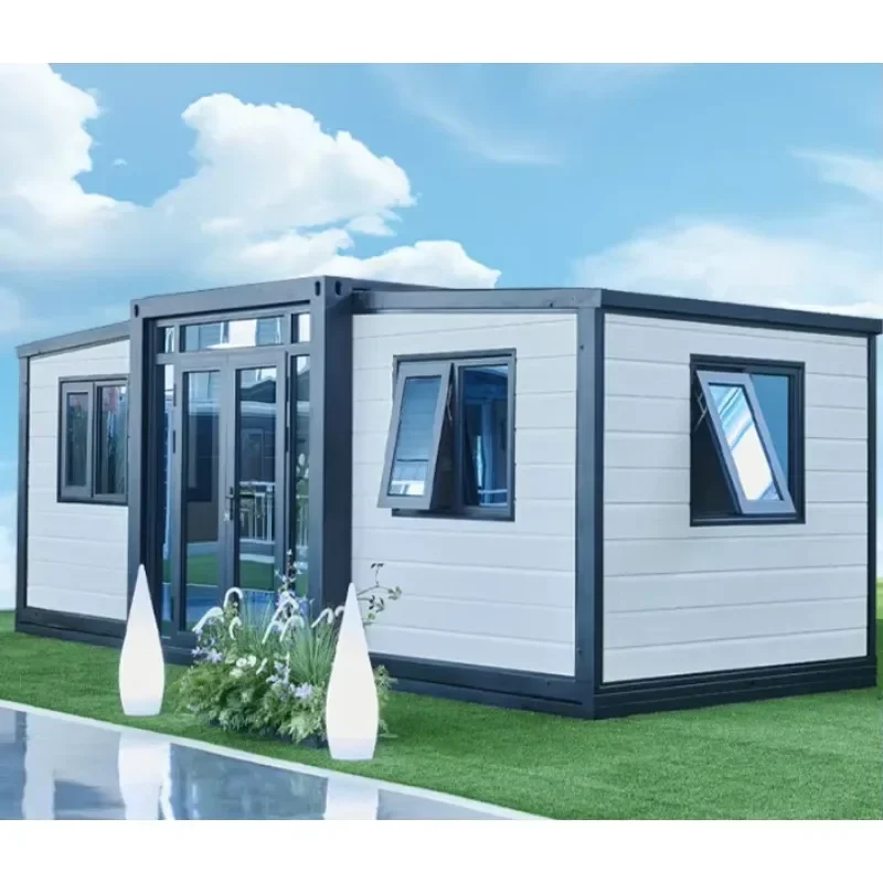 Cheapest Hot Sale China 20/40ft Flat Top Expandable Bi-wing Container Box House with 2-3 Bedrooms 1 Bathroom Kitchen Living Room