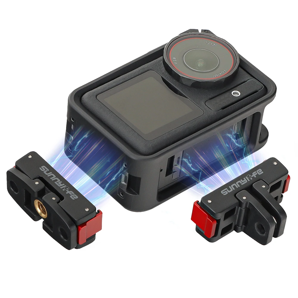 Magnetic Camera Mounting Base Aluminum Alloy Quick Release Two Claw Adapter for DJI Osmo Action 5 Pro/4/3/2 Camera Accessories