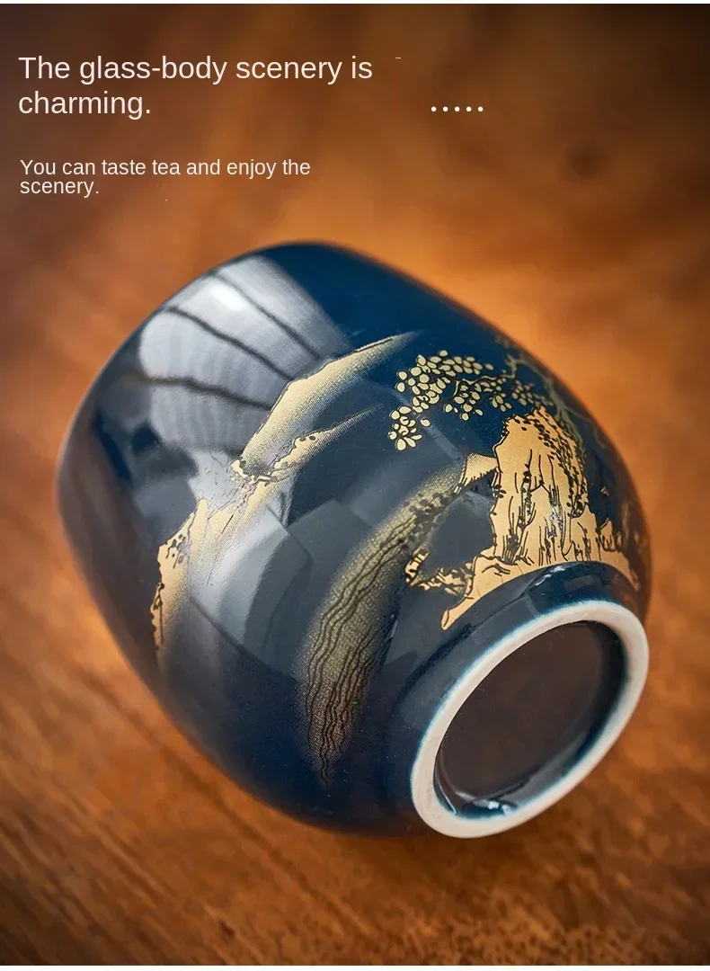 Einfache Master-Tasse im japanischen Stil, Keramik-Teeschüssel, Tasse, Haushalt, Jilan, einfache Keramik, große Teetasse, Teeservice für eine einzelne Tasse – Detail 4