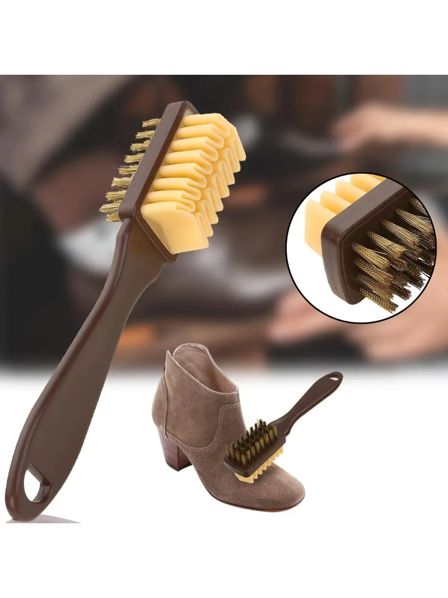 Kit de brosse de nettoyage de chaussures 2 en 1, double extrémité avec gomme, plastique durable pour bottes en daim nubuck | Outil d'entretien efficace universel
