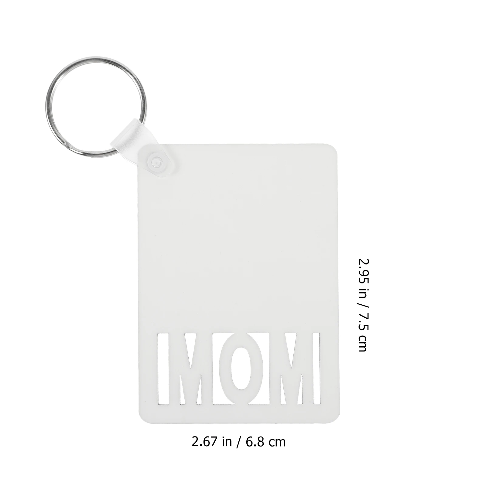 

6 pcs Blank Diy Heat Transfer Keyring For Creative Mom Sign Key Ring Decoration Double Side Sublimation Blanks Mom Sign Keychain