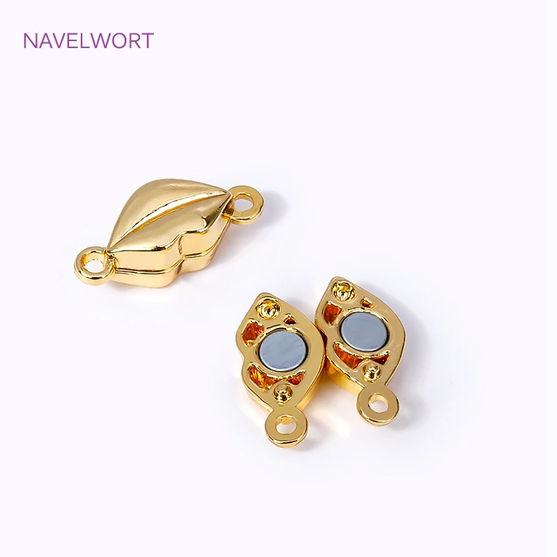 18K Gold Plated Brass Magnet End Clasp Connectors Metal Magnet Clasp Charms For Jewelry Making DIY Bracelet Necklace Accessories