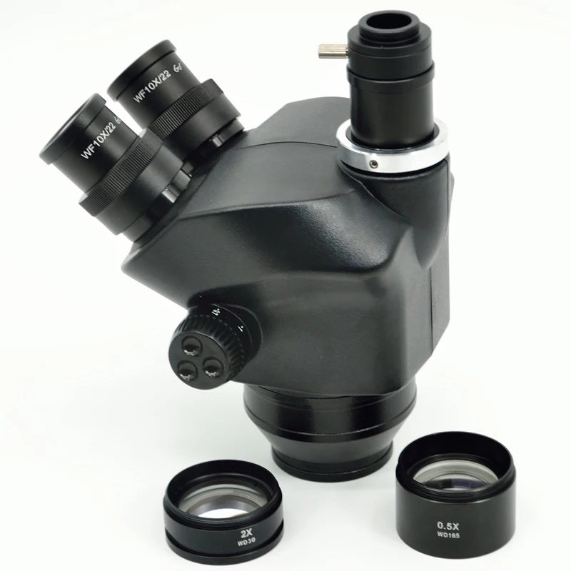 FYSCOPE 7X-50X 14X-100X Simul-Focal Stereo Trinocular Microscope Head + WF10X/22mm Eyepiece Rubber Cocver