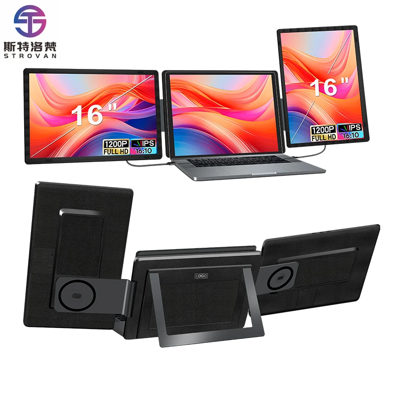 

Patented 16" Portable Gaming Detachable USB-C for Dual Extender IPS Panel Full HD 1920x1200 60Hz for Business