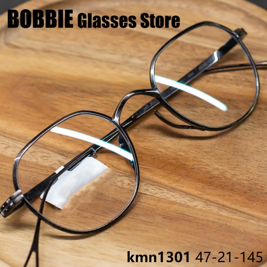 

Модные овальные очки в оправе для мужчин и женщин из чистого титана, деловые очки в японском стиле, очки ручной работы KMN1301 2026