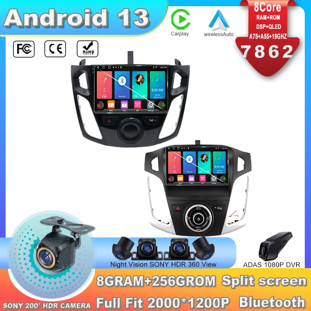 

Android 13 For Ford Focus 3 MK 3 2011- 2019 Car Radio Multimedia Video Player GPS Navi Head Unit Carplay Auto 4G PC dvd 7862CPU
