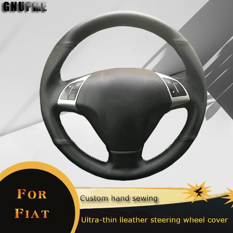 DIY Car Steering Wheel Cover Perforated Leather For Fiat Bravo Doblo Opel Combo Grande Punto Linea Qubo Vauxhall Car Accessories