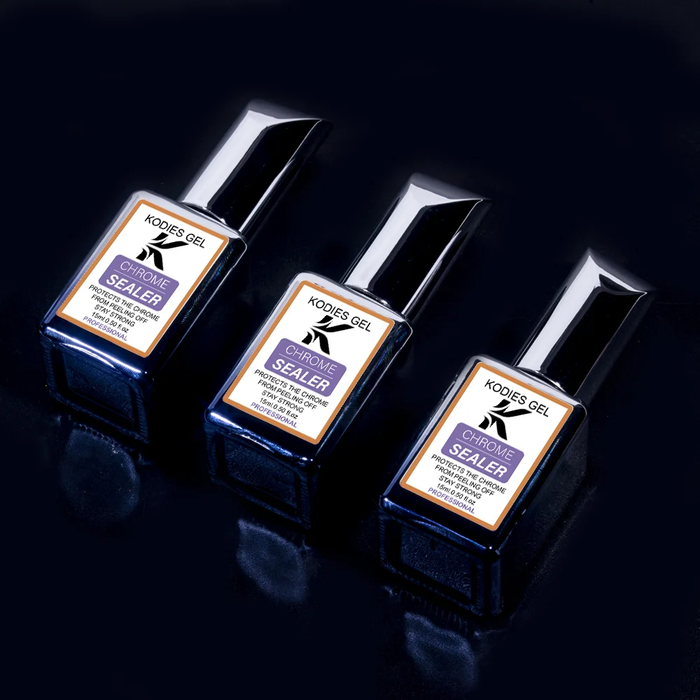 KODIES GEL Chrome Sealer Top Coat No Wipe UV Gel Nail Polish Finish Topcoat for Mirror Nail Powder Manicure Nails Art Supplies