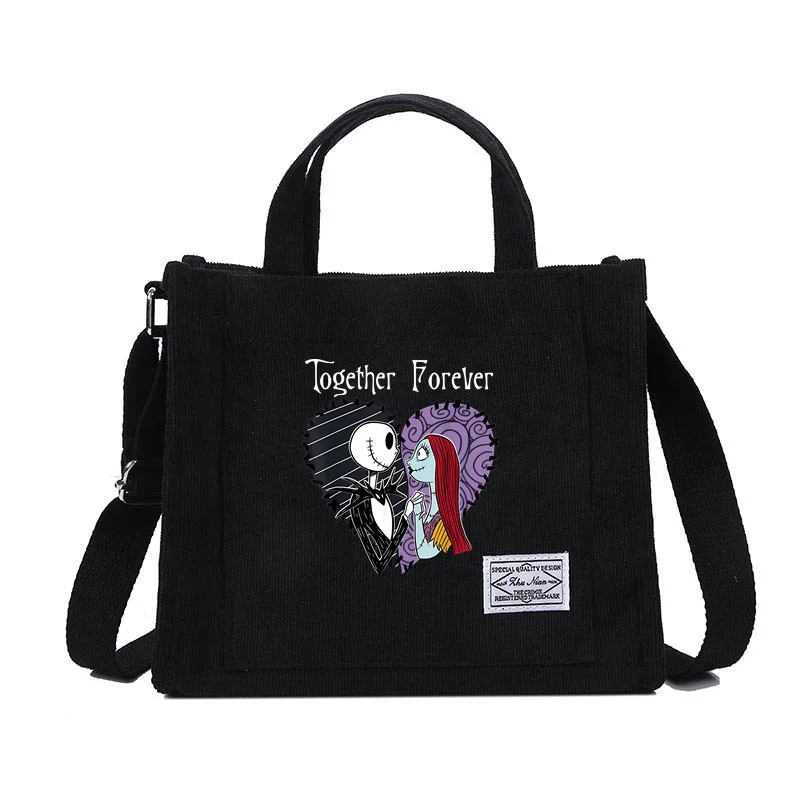 Disney-The Nightmare Before Christmas Bolsa de veludo feminino, Shopper Handbags, Messenger, Girl Shoulder Bag, Pequena Bolsa de Mão Feminina