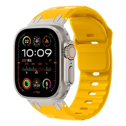 Sport Silicone Strap for Apple watch ultra 2 band 49mm Stainless Steel correa bracelet iwatch Series 9 8 7 6 5 SE 45mm 44mm 42mm
