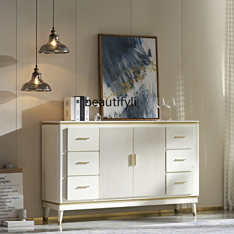 

Entryway Cabinet Light Luxury Rock Board Living Room Drawer Partition Decorative Cabinet Simple Storage Side Cabinet