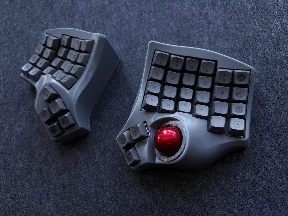 Charybdis MK2 Kit Keyboard Kustom Kabel Nirkabel Bluetooth Hotswap Trackball Split Keyboard Mekanis QMK/ZMK Gamer Teclado