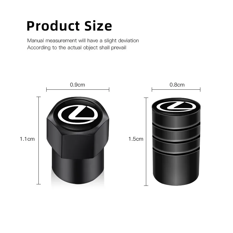 4 قطعة سيارة عجلة معدنية صمام الإطارات غطاء جذع الهواء لكزس CT ES GS NX IS250 CT200h IS300h ES300h ERX400h NX300h #5