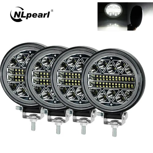 NLpearl-barra de luz LED de 4 pulgadas y 102W, luz de trabajo de inundación para camión, barco, ATV, Jeep, Tractor, todoterreno, 4x4, Barra, faro led de 12V y 24V