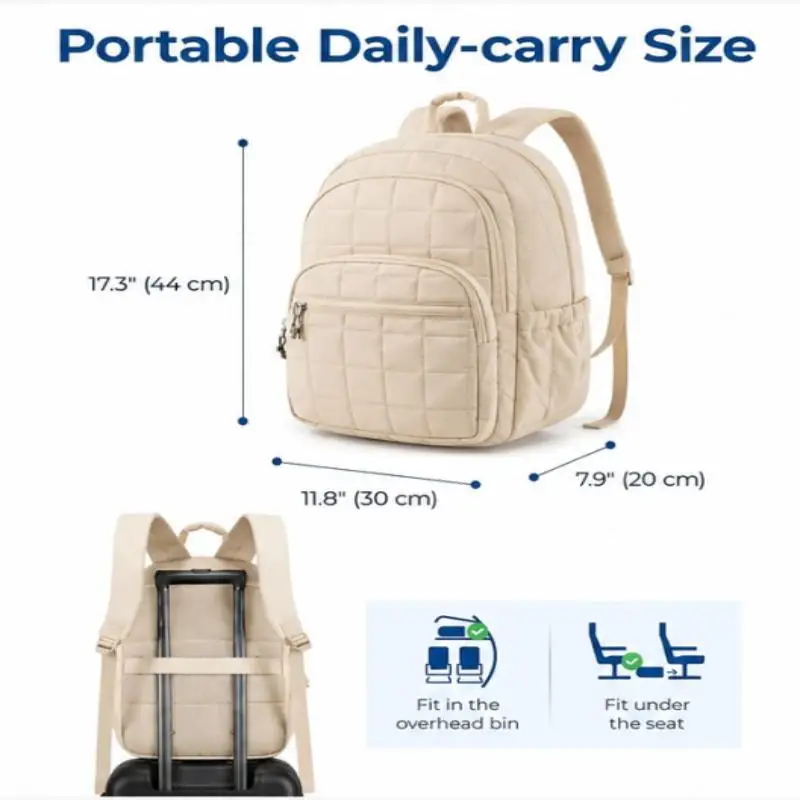 Großer Laptop-Rucksack Wasserdicht Gesteppt für Alltägliche Schuleinsätze – Detail 1