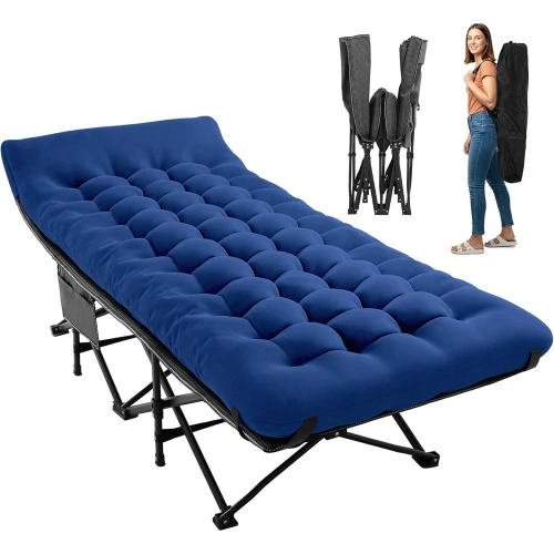 

Раскладная кровать для кемпинга или походная раскладушка 28 дюймов, сверхширокая, сверхпрочная, из ткани 1200D, для взрослых, портативная, с матрасом, сумкой для переноски или чехлом, для путешествий, высокая прочность.