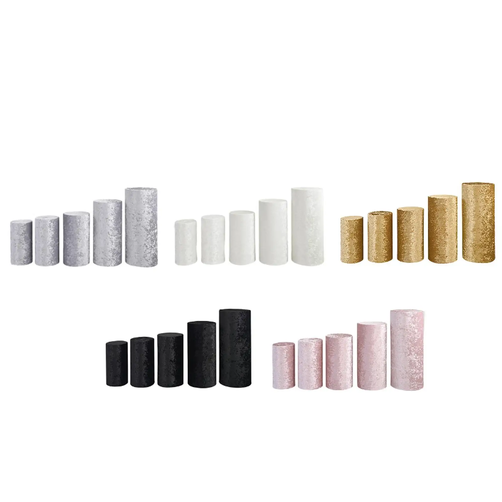 5Pcs Cylinder Plinth Covers Cylinder Pedestal Covers Decor Simple Backgrounds Cylinder Plinth Stand Covers for Wedding Events