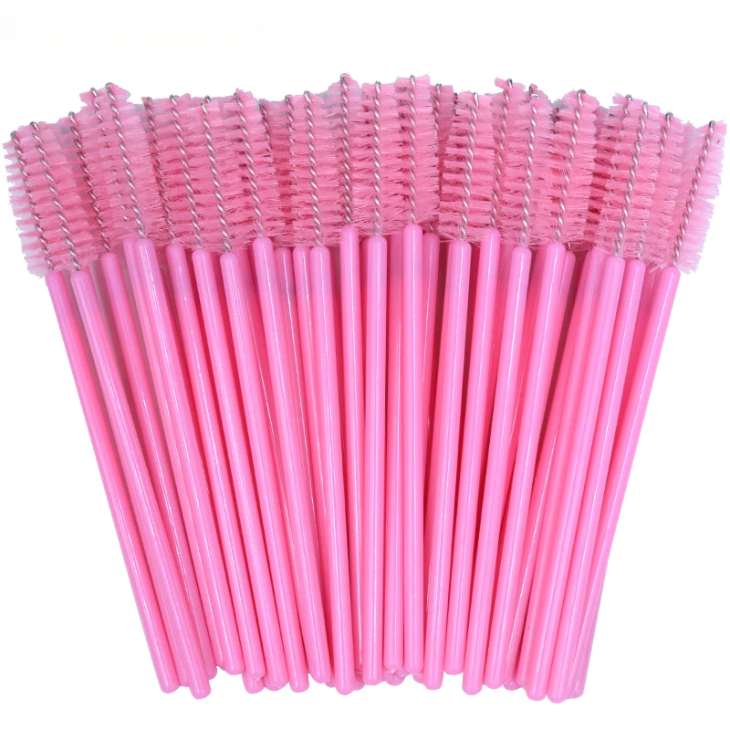 100 Uds cepillos de pestañas varitas de rímel desechables aplicador Spoolies pinceles de maquillaje pestañas cepillo cosmético herramienta de extensión de pestañas