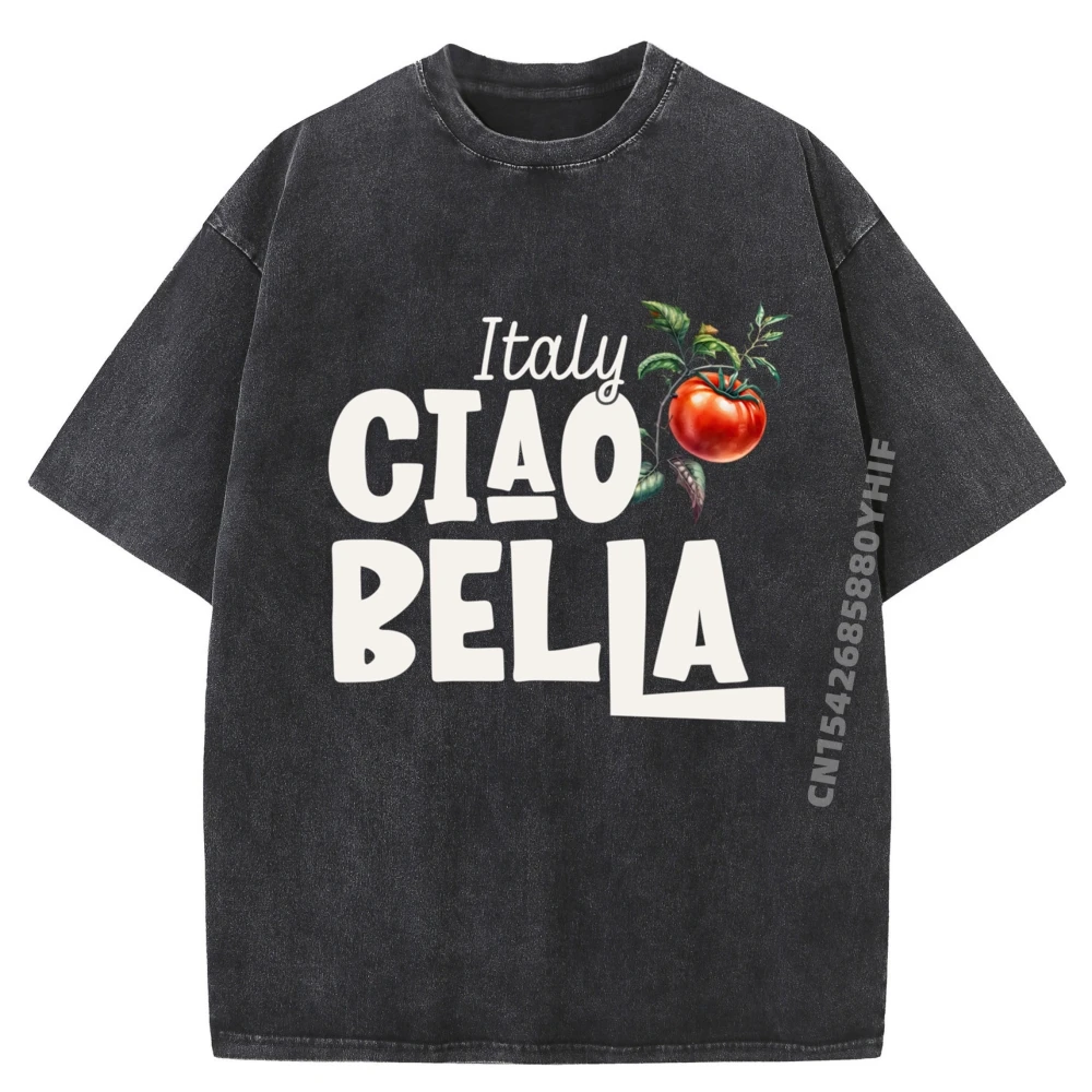 

Italian Flair Italy Garden Camisetas Summer T Shirt Print Washed T-Shirt Men Women Clothes Cotton Breathable Tops