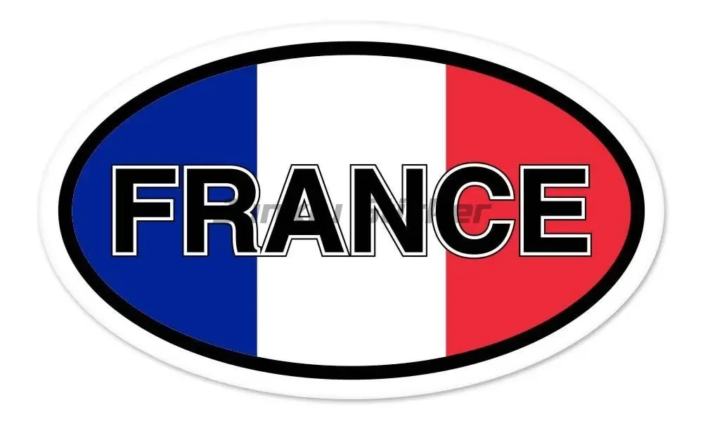 Funny France French Paris France Country Tricolor Flag Cartoon Decal Accessories