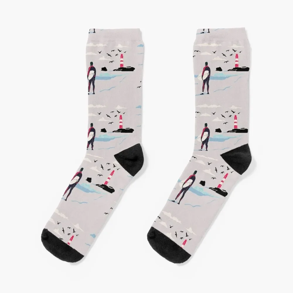 

The Surfer and lighthouse Socks gym fashionable sport Socks Ladies Men's