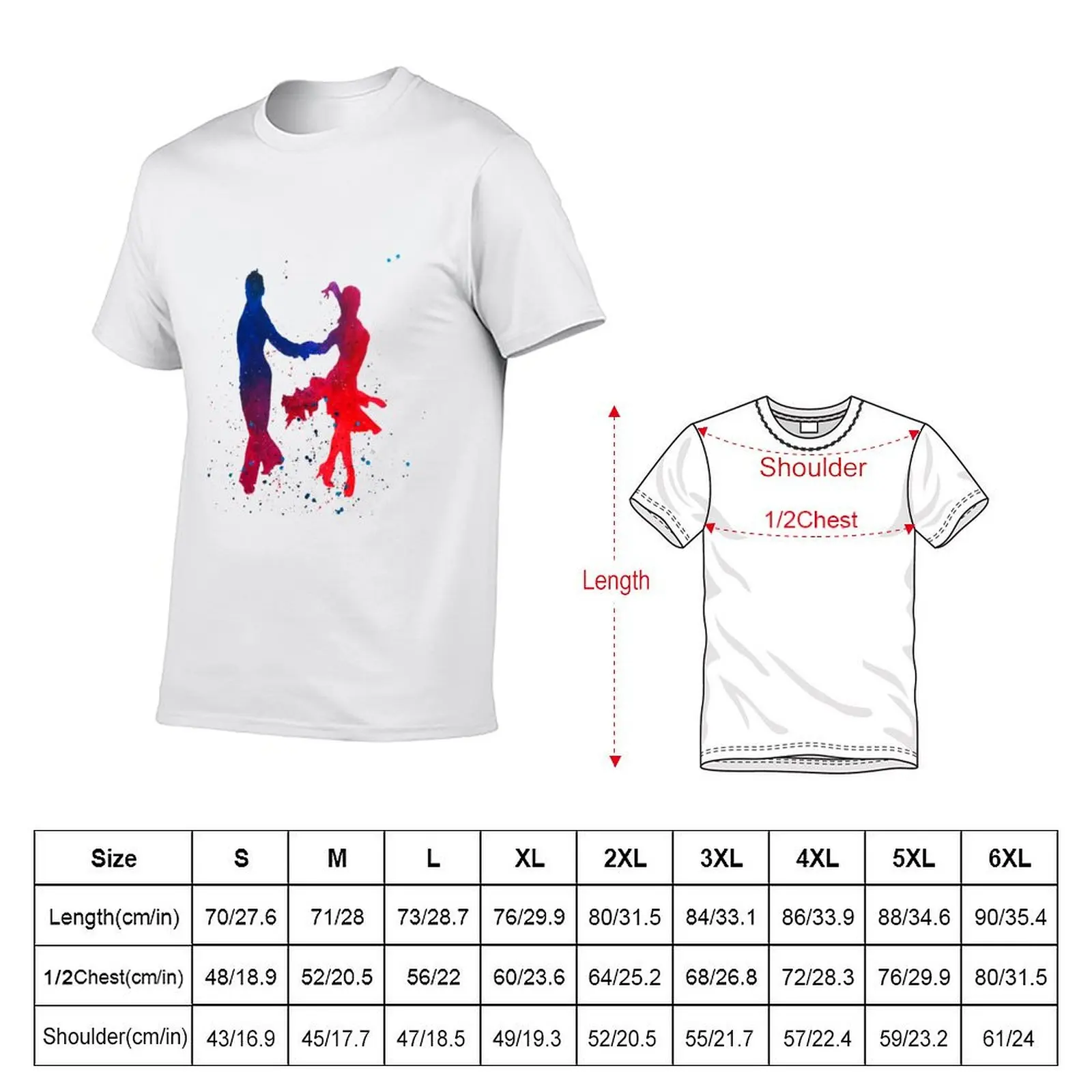 Latin dance pose painting dance couple salsa samba jive chachacha T-Shirt Quick Dry Outdoor Sports T-Shirt