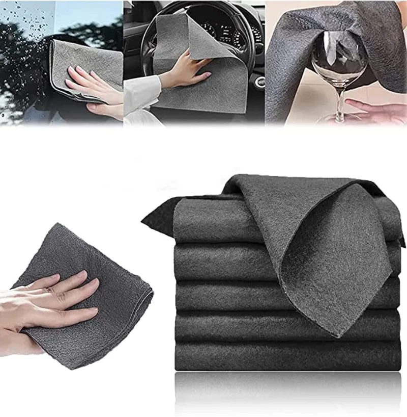 Magic Cleaning Cloth Thickened Reusable Microfiber Washing Wiping Rags Wipe Towel for Kitchen Mirrors Auto Windows Cleaning