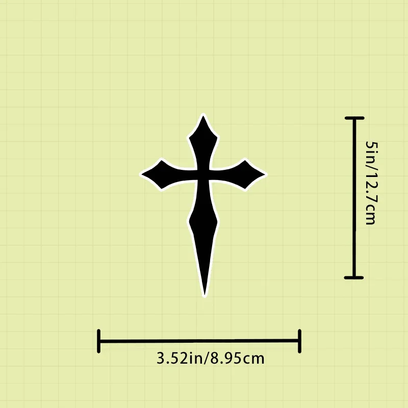 ملصق متقاطع على الطراز القوطي الإبداعي، مثالي لتزيين مصدات السيارات وأجهزة الكمبيوتر المحمولة وزجاجات المياه وإطارات الدراجة بنمط مميز