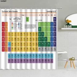 Creative Element Periodic Table Shower Curtain Modern Style Chemical Digital Pattern Bathroom Supplies Cloth Curtains Decoration